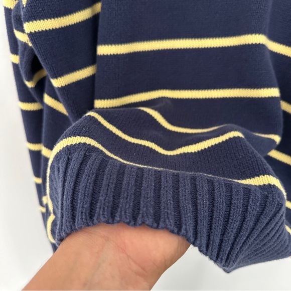 Vintage Polo Ralph Lauren Chunky Knit Navy Blue Sweater Size Large 90s - Picture 5 of 6